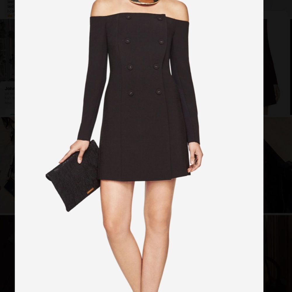Bcbgmaxazria off-the-shoulder Black Dress XS.